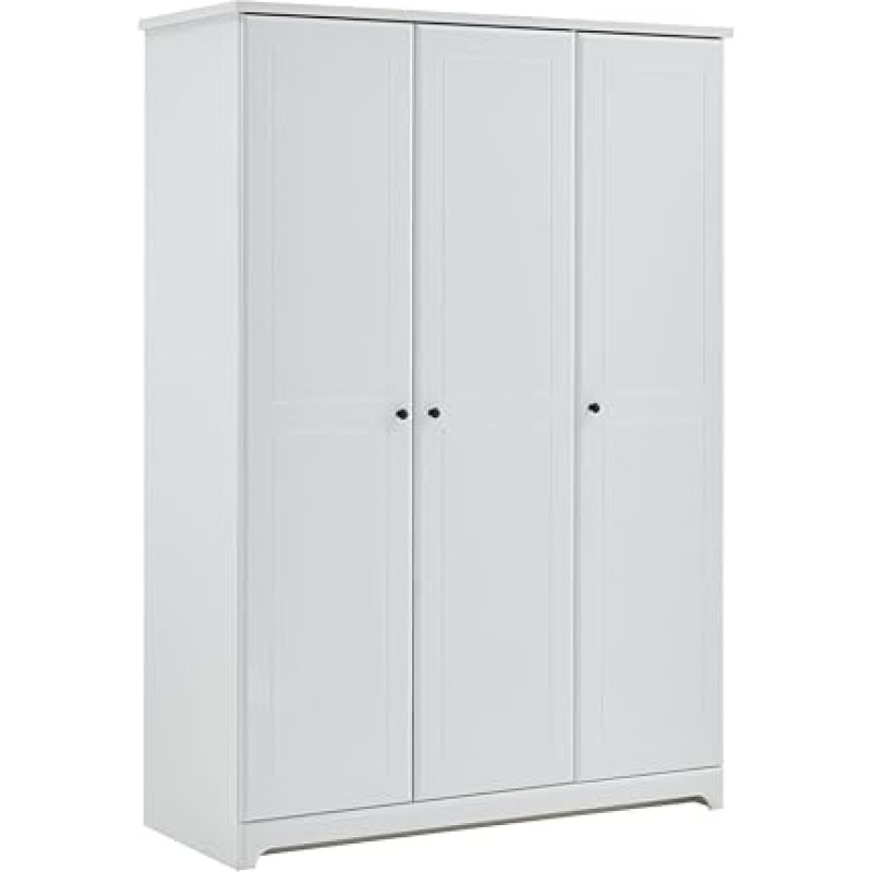 Thilo Wardrobe 3 Doors for Baby Room Children's Room Bedroom MDF White - Made in Germany