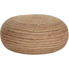 Beliani Natural Pouf Made of Jute Beige Diameter 50 cm Round Tifelt
