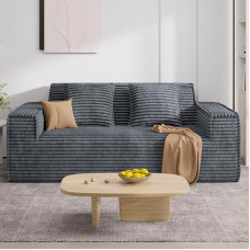 Sofa be kaulų, laidinė sofa su miego funkcija, šiuolaikinė debesų sofa svetainei ir balkonui, 2-3 sėdimos vietos, neremontuojama, pilka