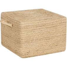 Beliani Pouf Juta Smėlio spalvos / Natūralus 45 x 45 x 30 cm Boho stiliaus taburetė Dhadar