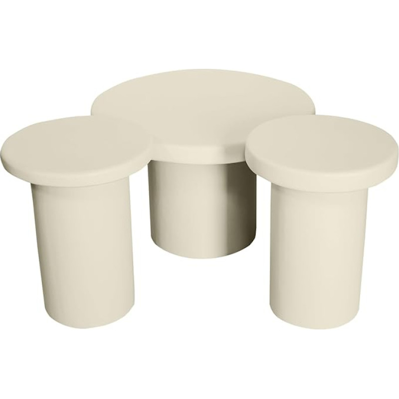 Sofos komplektas Inka Mangoholz Sand 3 teilig 70x70x45 60x60x37 40x40x51 cm, masė:70 cm X 70 cm