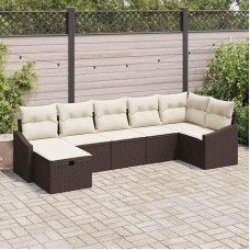 Poly Rattan Sofa Set 8 Stück Outdoor Sofagarnitur 8-teilig für Terrasse und Garten mit Kissen