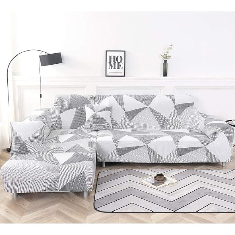 Mingfuxin Sofos Slipcovers, Elastinis ruožas sofos apima, metimai, skyrius sofos apima, kampas sofos Slipcover, baldų apsauga su 2 dalys, pagalvėlė padengti 3 sėdimųjų + 3 sėdimųjų L formos sofos