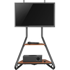Maclean MC-455 Corner TV Stand in Bauhaus Style, Freestanding TV Stand with Two Levels Made of Wood, Load Capacity up to 10 kg, TV Bracket up to 40 kg, 37-75 inches, Max. VESA 600 x 400, Max. Height 1460 mm