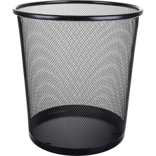 ASelected Metal Bin for Bedroom, Bathroom, Office, Home, Kitchen, 26.5 x 28 cm, Black, Round, Medium