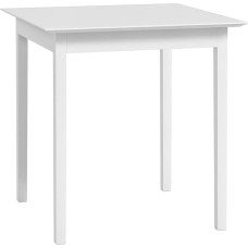 HOMCOM valgomojo stalas 75 x 75 cm Kvadratinis virtuvės stalas 2 žmonėms Valgomojo stalas iš medžio masyvo Mažas modernus stalas Medinis stalas virtuvei, valgomajam, svetainei Baltas