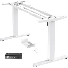 HUANUO Height-Adjustable Desk Frame with Brushless Motor, 100 kg Load Capacity, Table Legs, Desk Frame, Height Adjustable for Table Tops of 110 x 200 cm, Frame Only