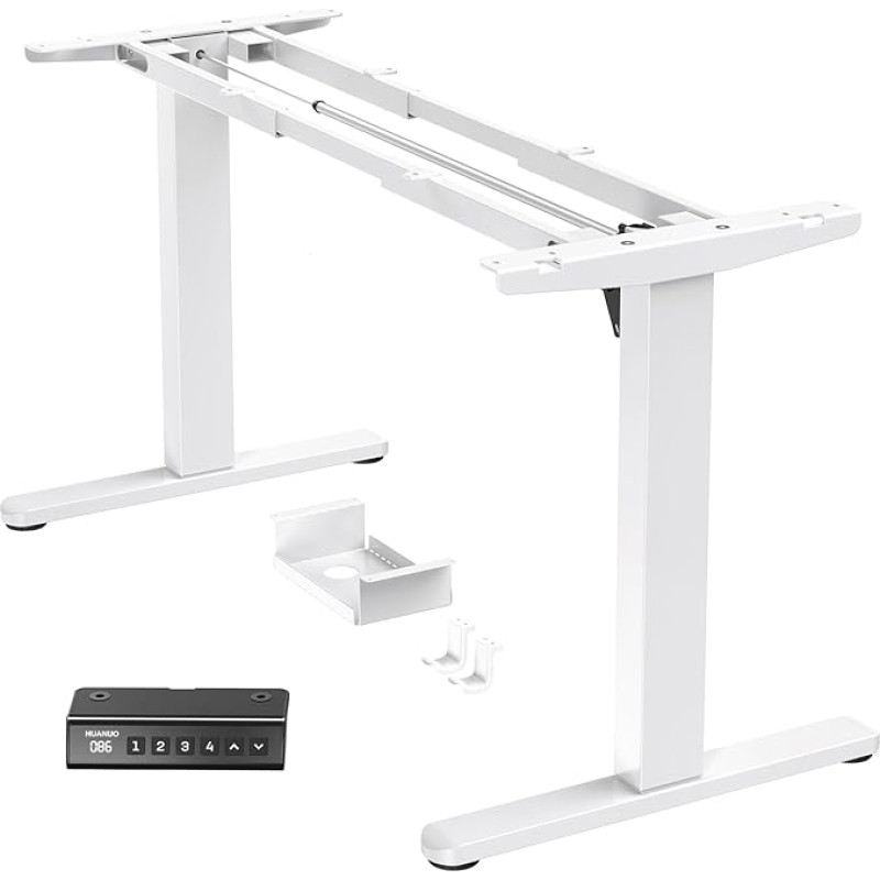 HUANUO reguliuojamo aukščio stalo rėmas su bešepetėliniu varikliu, 100 kg keliamoji galia, stalo kojos, stalo rėmas, reguliuojamo aukščio 110 x 200 cm stalviršiams, tik rėmas