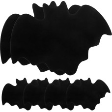 6 Stück Halloween Tischset mit Fledermaus Form aus Filz Abwischbar und Hitzebeständig Praktische Tischunterlage für Party und Dinner Tischdekoration in Schwarz
