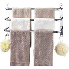 Towel Rail Stainless Steel with Hooks Towel Rail Bathroom Wall Mounted Towel Rail for Bathroom Kitchen Toilet Hotel Towel Holder
