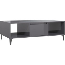 vidaXL Kavos staliukas Šoninis staliukas Svetainės staliukas Kavos staliukas Sofos staliukas Arbatos staliukas Svetainės metalinės kojos Blizgios pilkos spalvos 103,5 x 60 x 35 cm Medienos medžiaga