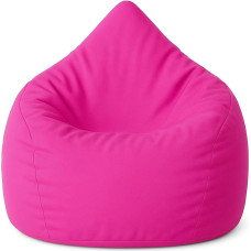 PATCH HOME Patchhome Beanbag, Teardrop Shape with Zip, Refillable, for Indoor and Outdoor Use, with Polystyrene Filling, 3 Sizes Available, XXXL, Height 125 cm, Diameter 105 cm, Pink