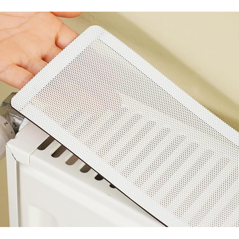 Heizkörperabdeckungen Magnetische PVC Heizkörper Staubschutzabdeckung Staubfilterabdeckung für Heizkörper, Heizkörperverkleidung für Heizung Abdeckung für Raumheizung 220cm L x 10cm B Weiß