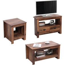 ZXLIHS ? 3-teiliges Set aus Holzmöbeln für das Wohnzimmer (Lampentisch, Couchtisch und Eck-TV-Einheit), Sofagarnitur, Aufbewahrungseinheit und Schrank für das Wohnzimmer
