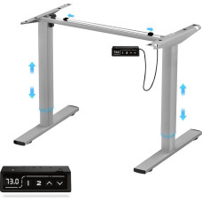 Devoko Electric Table Frame with Collision Protection, Overload Protection and Soft Start/Stop Function, 2 x Telescopic Height-Adjustable Desk Frames, Grey, 80kg Load