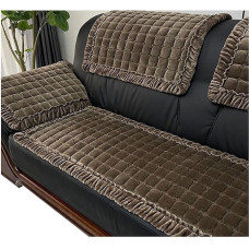 Velveto sofos užvalkalas Kampinė sofa L formos sofos užvalkalas Sofos užvalkalas Sofos / sofos užvalkalas mesti antklodę Kampinė sofa 4/3/2/1 vietų sofos apsauga Sofos užvalkalai Neslystantis šuo katė (spalva: Tamsiai ruda spalva, dydis: 70x2