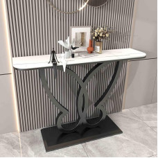 Konsolinis staliukas Sofos staliukas Įėjimo staliukas su drugeliu Metalinis rėmas Konsolinis akcentinis staliukas (balta B, 100 cm)