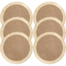 6 Stück Rundes Tischset aus Jute mit Hitzeschutz und Kratzfester Oberfläche Stilvolle Platzsets als Geschenk für Büro und Esszimmer