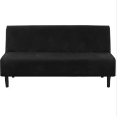 Rankų Futon dangtelis Stretch Sofa lova Slipcover Baldų apsauga Elastinga itin minkšta Velvetas Aukštos Spandex audinys Sofa skydas Futon dangtelis (juoda)
