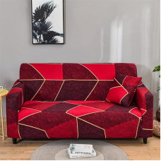HOOBUY Spausdintas sofos dangtelis Įtempiamos sofos dangteliai raštuotos sofos sėdynės dangteliai 4 vietų sofos komplektui (HF, 4 sėdimos vietos / didelės 3 sėdimos vietos)