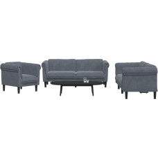 ZEYUAN 3209210 3 dalių sofos komplektas Tamsiai pilkas aksomas, poilsio sofa, sofos ir kušetės, poilsio sofa, sofa svetainei