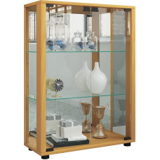 VCM stiklinė vitrina | Stiklinė vitrina su grūdintu apsauginiu stiklu | Matmenys apie 80 x š 60 x g 25 cm | Stovinti stiklinė vitrina | Moderni ir taupanti erdvę | Stiklas