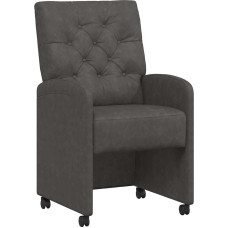 vidaXL Valgomojo kėdės su ratukais 2 vnt., juodos 58 x 67 x 97 cm, modernus valgomojo kėdžių komplektas, ergonomiškos dirbtinės odos kėdės, stilingi virtuvės baldai, funkcionalus interjero sprendimas