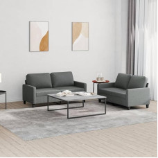 LAPOOH 3201445 2 dalių sofos komplektas su pagalvėlėmis Tamsiai pilkas audinys, Sofos ir sofos, Sofa Svetainė, Sofa paauglių kambariui, Sofa poilsiui, Sofa miegamajam, Minkšta sofa