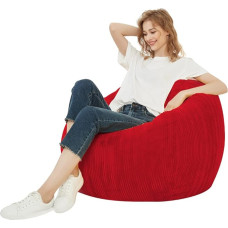 Velvetinis pliušinių pupelių maišo dangtelis Skalbiamas minkštas pliušinių pupelių maišo dangtelis (be užpildo) vaikams paaugliams berniukams mergaitėms (XXL, 120 x 120 cm, raudonas)