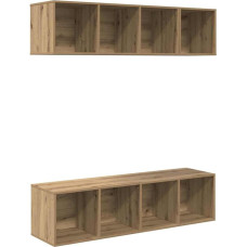 TV Schrank,TV-Schrankset Wandmontiert 3 pcs Artisan-Eiche Holzwerkstoff,TV Board Hängend Schrank Fernsehschrank TV Bank Wohnzimmer Möbel Modern Wandschrank für Wohnzimmer Schlafzimmer