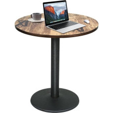 homewell Apvalus valgomojo stalas, mažas virtuvės stalas 4 žmonėms, valgomojo stalas, vandeniui atsparus paviršius, retro pramoninis stilius, puikiai tinka svetainei, valgomajam, virtuvei, kavinei, 70 cm