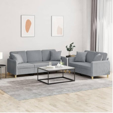 ZEYUAN 3202134 2 dalių sofos komplektas su pagalvėlėmis, šviesiai pilkas audinys, poilsio sofa, sofos ir kušetės, poilsio sofa, sofa svetainei, sofa su