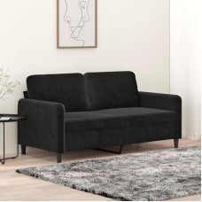 ShGaxin 359447 2 vietų sofa, juoda, 140 cm, aksomas, poilsio sofa, sofos ir kušetės, poilsio sofa, svetainės sofa, miegamoji sofa, sofa su miego funkcija