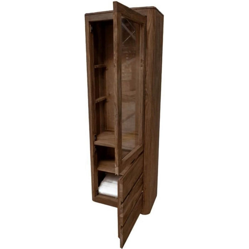 MASSIVMOEBEL24.DE Toronto vitrina 70 x 145 x 40 Sheesham/Rosewood matmenys, spalva: Tamsiai rudos spalvos tonuota, dydis: 70 x 40 x 202 cm (plotis x gylis x aukštis)
