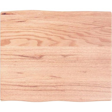 vidaXL Table Top, Wooden Top for Table, Dining Table, Coffee Table, Solid Wood Top, Handmade with Wane, Replacement Table Top, Light Brown, 60 x 50 x 2 cm, Solid Wood Oak Treated