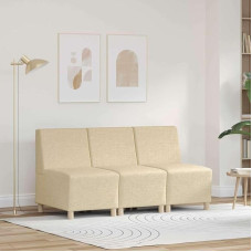 Modulares Sofa Set 3 pcs Creme Armfreies Stoff Flexibilität Stil für Wohnraum Modulare Einheit