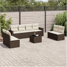 Modulares Gartensofa Set 8-TLG. Garten-Sofagarnitur mit Kissen Schwarz Poly Rattan Outdoor Sofagarnitur Gartenmöbelgruppe mit Stauraum