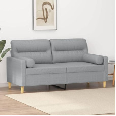 ShGaxin 3200821 2-vietė sofa su dekoratyvinėmis pagalvėlėmis šviesiai pilka 140 cm audinys, Sofos ir kušetės, Sofa svetainė, Sofa paauglių kambariui, Sofa poilsiui, Sofa miegamajam, Miegamojo sofa, Minkšta sofa