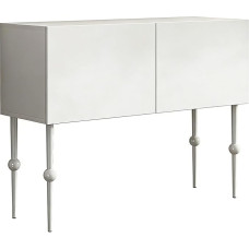 FQMYLTYN Eingangstisch aus Massivholz mit 2 Türen, Vintage Konsolentisch, Akzent Schrank für Flur, Wohnzimmer, Foyer und Büro(White,80cm/31in)
