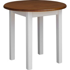 k koma Round Pine Table 90 cm Wooden Kitchen Table Solid White Honey Country House Style (Oak)