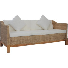 Mogou 3 vietų sofa su apmušalais, Sofa lova, Sofa lova, Sofa lova, Sofos ir sofos, Sofa lova, Natūralus rotango audinys