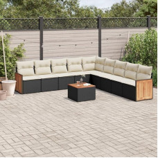 terassenmöbel außen gartenlounge Set Lounge möbel Lauko gartenlounge8-tlg. Garten-Sofagarnitur mit Kissen Beige Poly RattanGeeignet für Schlafzimmer