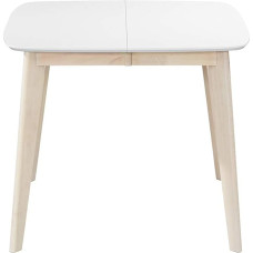 Miliboo Leena L90-130 Scandinavian Square Extendable Dining Table White and Wood