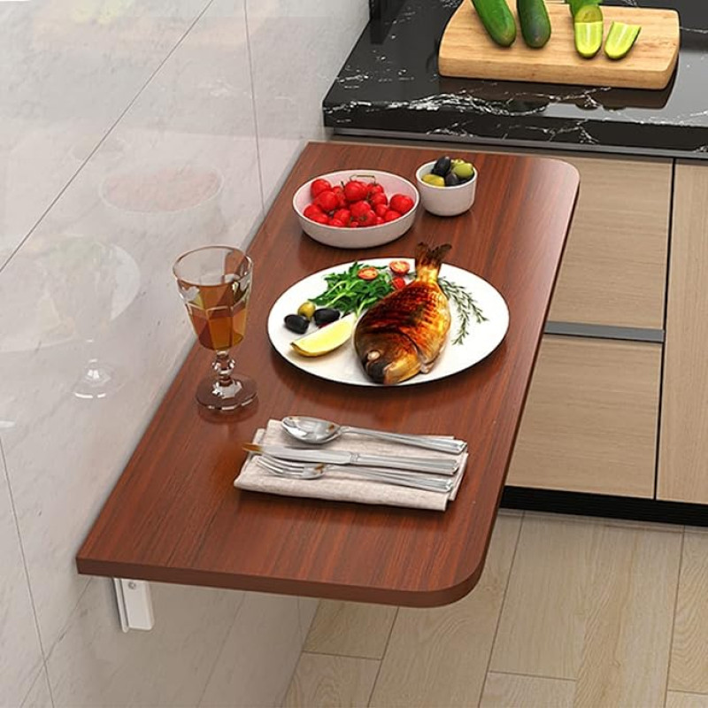 Klapptisch Platzsparender, an der Wand montierter Klappschreibtisch. Vielseitiger Klapptisch für kleine Räume, idealiai tinka namų biurui, kambariui, virtuvei, kompiuteriui ir kitoms patalpoms.