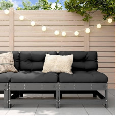 Modulares Gartensofa Kiefernholz als Garten-Ecksofa aus Massivholz Kiefer für die Terrasse mit massivem Kiefer Gartenmöbel Set in Latten-Design 2 STK.