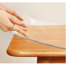 Skaidrus plastikinis kilimėlis kėdei, 76,2 x 152,4 cm, krištolo skaidrumo plastikas, valgomojo stalas, biuras, rašomasis stalas, padėklas, stačiakampis, medinis šoninis, kavos ir virtuvės stalas
