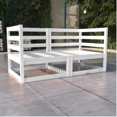 Flexibles Outdoor-Sofa als Robustes Gartensofa 2-Sitzer aus Kiefern-Massivholz, modulares Holzsofa für Garten zur flexiblen Anordnung