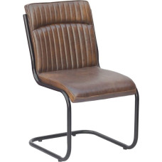 MASSIVMOEBEL24.DE Iron Label #03 Konsolinė kėdė 52 x 62 x 89 cm, Spalva: ruda, Kiekis: Medžiaga: 1 vnt: Kėdė, vieneta, 1 vnt., natūrali oda