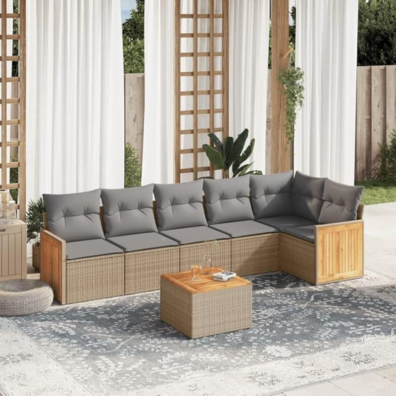 gartenlounge Lauko terassenmöbel außen Lounge möbel Lauko Garten lounge3-tlg. Garten-Sofagarnitur mit Kissen Schwarz Poly RattanGeeignet für Schlafzimmer
