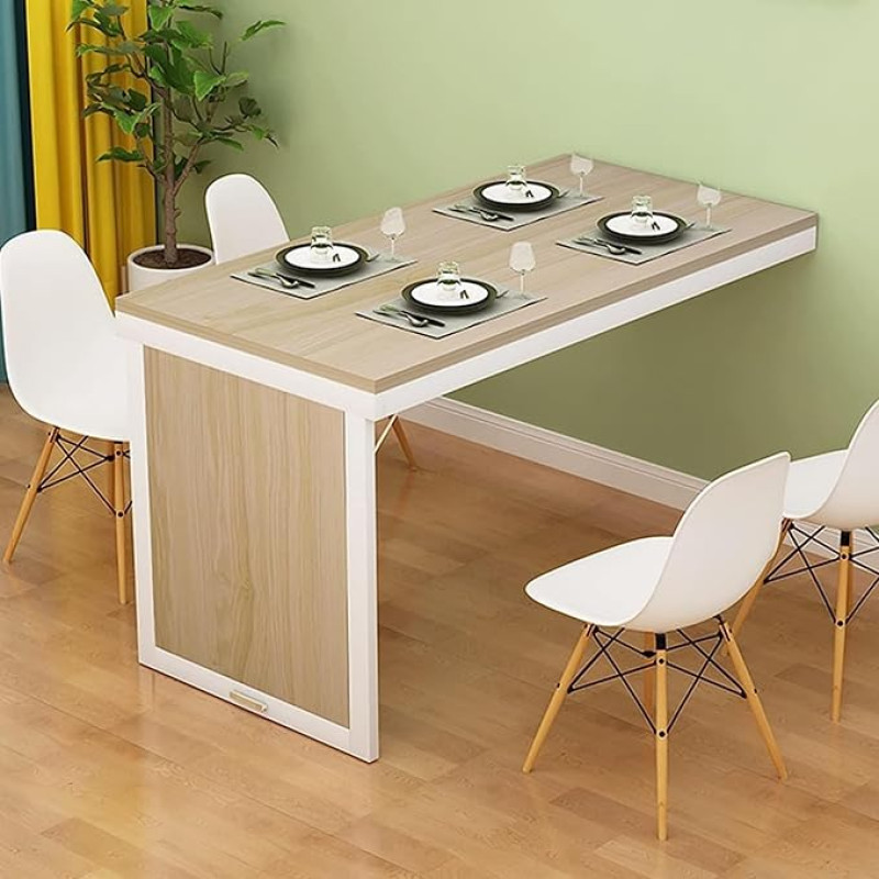 Klappbarer Esstisch, Wandmontierter, Hochklappbarer Wandtisch Für Kleine Räume, Umwandelbarer Schreibtisch, MDF-Wandtisch, Computertisch Für Büro, Schlafzimmer, Küche,B,80 * 50cm